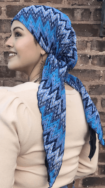 Stunning Designer Inspired Tie Back Hat Pre Tied Autumn Fall Head Scarf Hijab Tichel - Uptown Girl Headwear