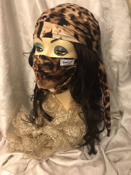 Reusable 2 Layer Face Mask With Soft Fabric & Good Coverage. Animal Print. Made in USA - Uptown Girl Headwear