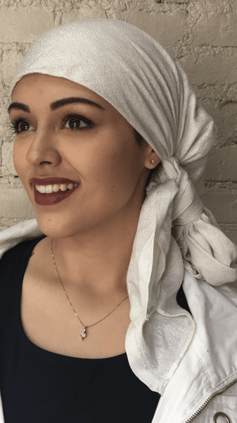 Sparkling Head Scarf Tichel Hijab Hair Wrap For The Holidays in 8 Great Color Choices - Uptown Girl Headwear