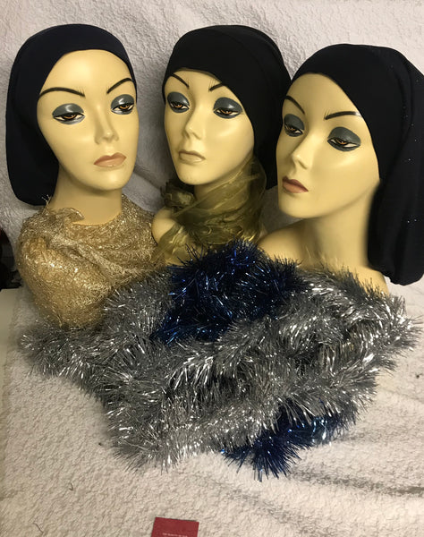 Bundle of 3 Classic Flat Front Hijab Turbans Scarves. Slightly irregular. - Uptown Girl Headwear