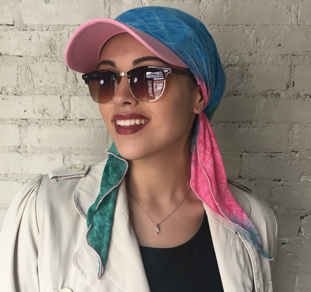 Pink Blue Green Sun Visor Hat To Conceal Head Scarf Modern