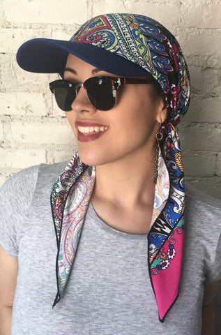 Multi Color Royal Sun Visor Scarf Hijab For Covering Your Hair - Uptown Girl Headwear