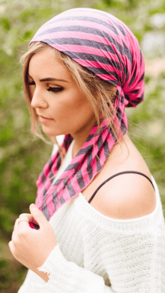 Tie Back Cap For Nurse Doctor Patient To Conceal Hair. Pre Tied Sport Style Head Scarf - Uptown Girl Headwear