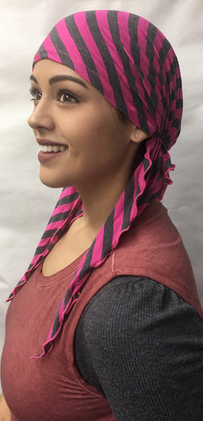 Tie Back Cap For Nurse Doctor Patient To Conceal Hair. Pre Tied Sport Style Head Scarf - Uptown Girl Headwear