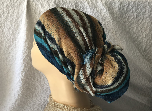 Stunning Boho Hipster Style Pre Tied Headscarf Turban Hijab Tichel Hair Wrap - Uptown Girl Headwear
