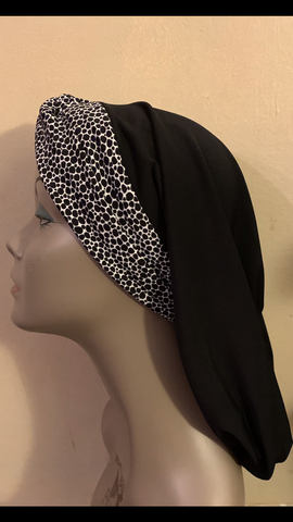 Black Turban | Snood Turban Hair Snood to cover and conceal hair. Wrap Modern Hijab Headcovering For Women