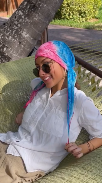 Tie Back Scrub Cap Cotton Candy Colorful Pre-Tied Tichel Hair Wrap Lightweight Hijab Head Scarf