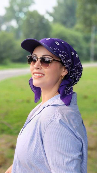 Sun Visor Bandana Hair Scarf With Brim to Help Shade The Sun | Burgundy Hat | By Uptown Girl Headwear