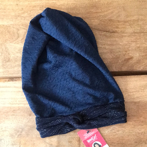 Navy Blue Snood Turban by Uptown Girl Headwear