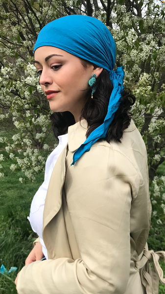 Breathable Hemp Pre Tied Head Scarf | Gift Hair Scarf  Made From Sustainable Hemp Fabric Made in USA