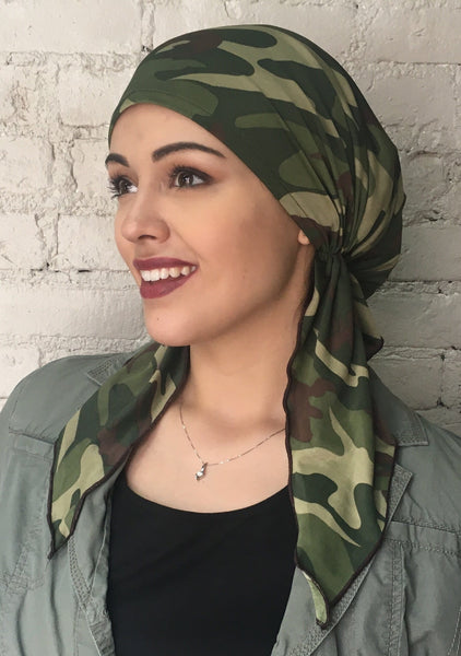 Camouflage Military Pre Tied Head Wrap Fashion Scarf Hair cover for men and Women - Uptown Girl Headwear