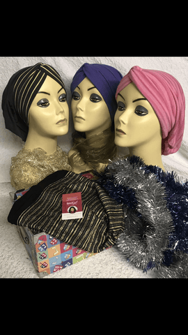 Group and Bundle Of Four Snood Turban Hijab - Uptown Girl Headwear