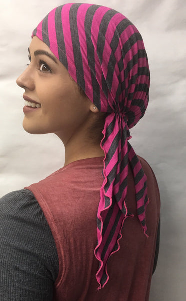 Tie Back Cap For Nurse Doctor Patient To Conceal Hair. Pre Tied Sport Style Head Scarf - Uptown Girl Headwear