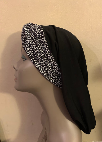 Black Turban | Snood Turban Hair Snood to cover and conceal hair. Wrap Modern Hijab Headcovering For Women