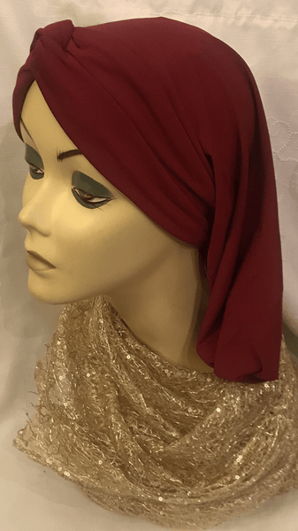 Red Classic Snood Turban For Women. Popular Religious Headcovering