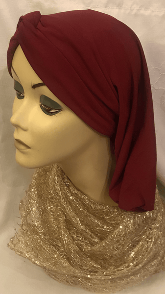 Red Classic Snood Turban For Women. Popular Religious Headcovering
