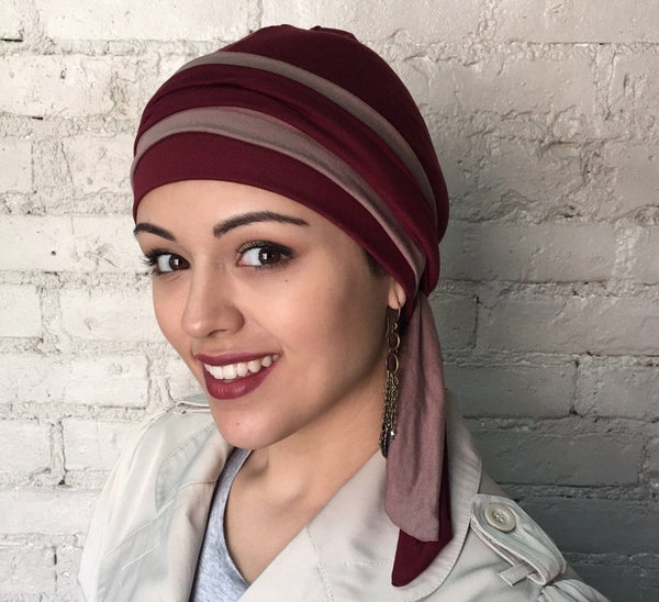 Premium Bamboo Wrap Around Hat Hijab Tichel Head Scarf. Made in USA - Uptown Girl Headwear