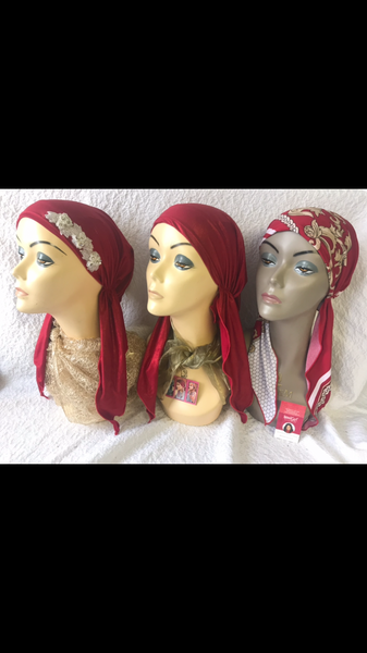 Fall Winter Gift For Friend Bundle of 3 Red Head  Scarves For Women - Uptown Girl Headwear