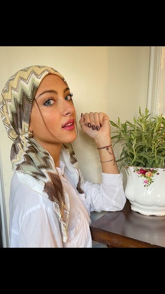 Stunning Uptown Girl Headwear | Tie Back Hat Pre Tied Autumn Fall Head Scarf Hijab Tichel