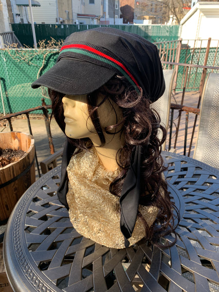 Sun Visor Hair Scarf For Women | Black Hijab | Tichel With Brim | Lightweight Headscarf With Modern Design | Made in USA by Uptown Girl Headwear