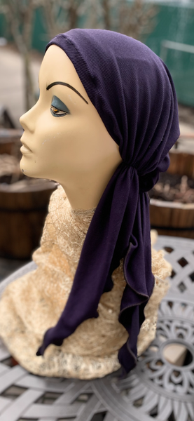 Navy Blue Pre Tied Scarf | Made in USA by Uptown Girl Headwear