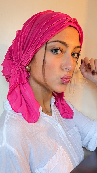Scrub Cap To Conceal Hair Lightweight Hair Net Ruffle Pre-Tied Head Wrap Scarf To Chill Relax Rest and Wind Down. Made in USA