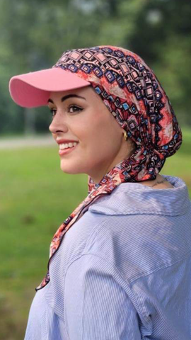 Sun Visor Hat | Beautiful Pink Scarf With Brim | Made in USA