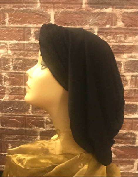 New Black Snood With Height | Top Knot | Textured Band | Made in USA by Uptown Girl Headwear