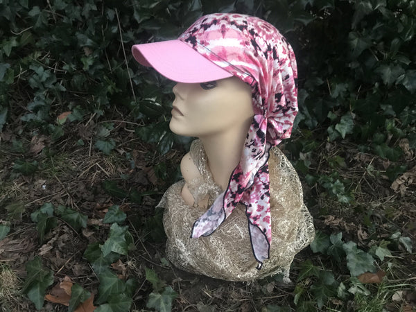 Sun Visor Scarf New Pink Mix Lightweight Chic Adorable Hat. Made in USA