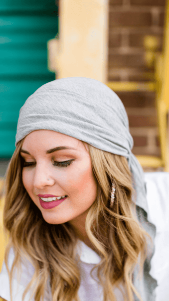 Silver Grey Head Wrap Hair Scarf Hijab Tichel For Women With Or Without Hair - Uptown Girl Headwear